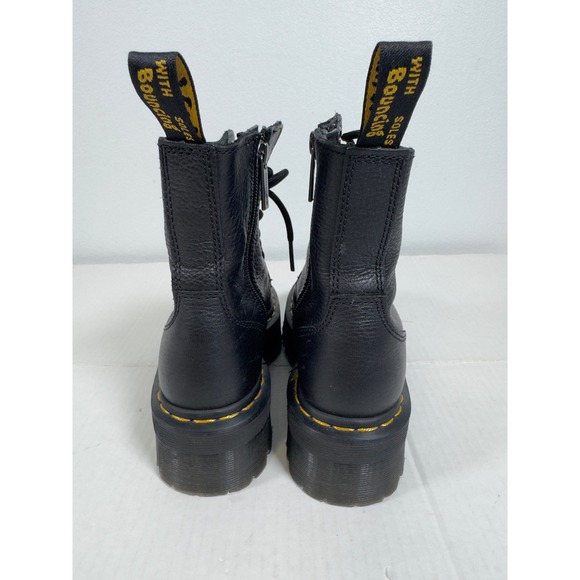 Dr. Martens Jadon III Pisa Leather Platform Boots Womens 5 Black Good Combat Zip - Picture 6 of 11